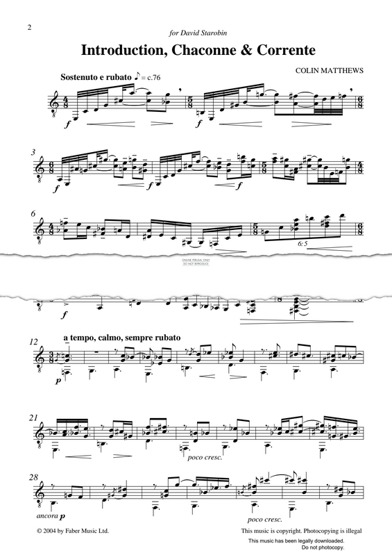 Produktgalerie: Seite 1 von 1 Introduction, Chaconne & Corrente, Colin Matthews, Gitarre