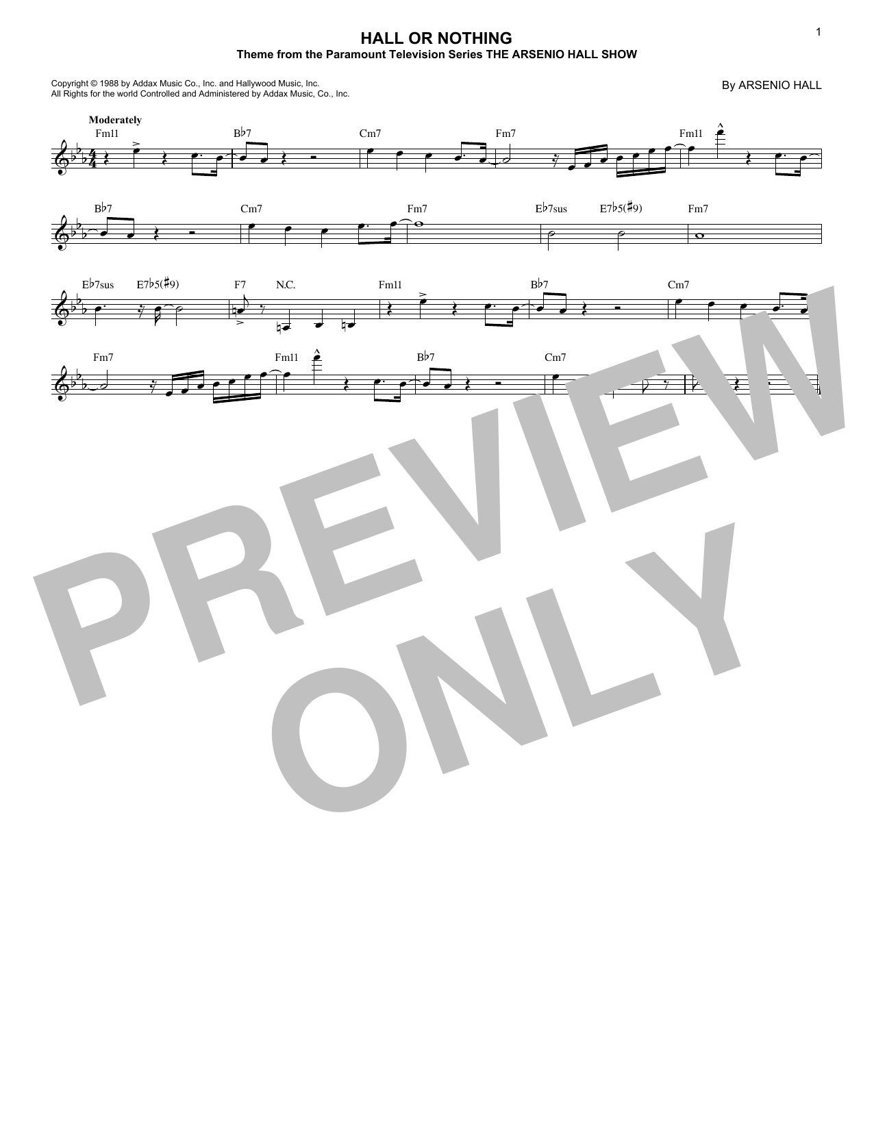 Produktbild zu: Hall Or Nothing (Theme from The Arsenio Hall Show)