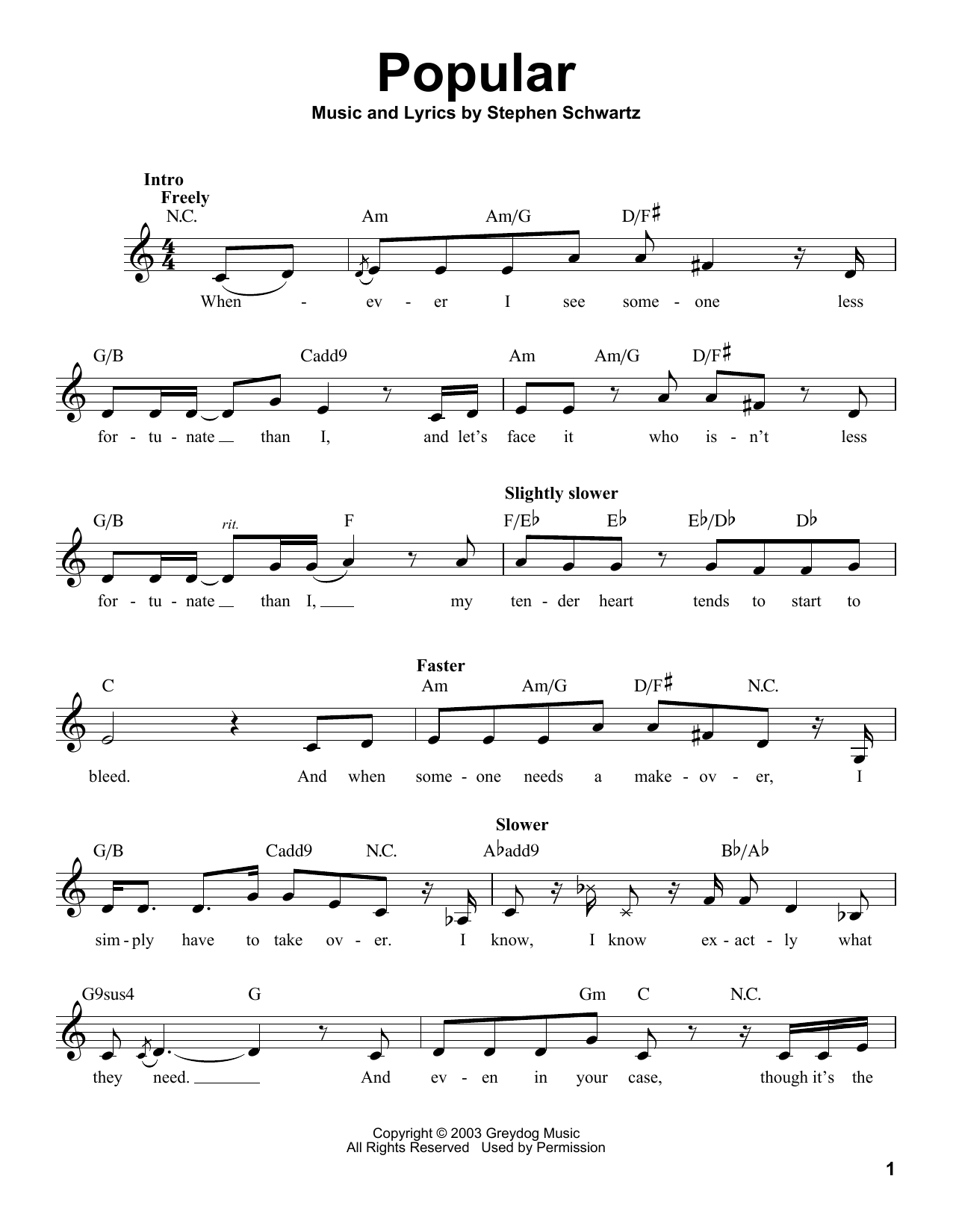 Produktbild zu: Popular (from Wicked)