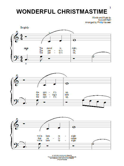 Produktgalerie: Seite 1 von 1 Wonderful Christmastime (arr. Phillip Keveren), Paul McCartney, Klavier