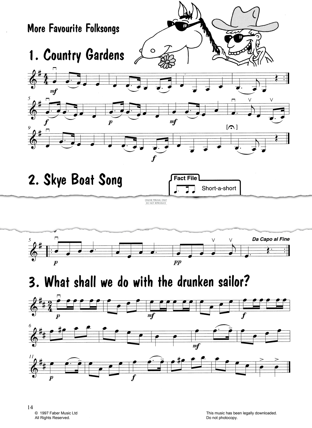 Product gallery: Page 1 of 1 Country Gardens/Skye Boat Song/What Shall We Do With The Drunken Sailor?, Traditional
