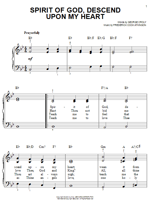 Produktbild zu: Spirit Of God, Descend Upon My Heart