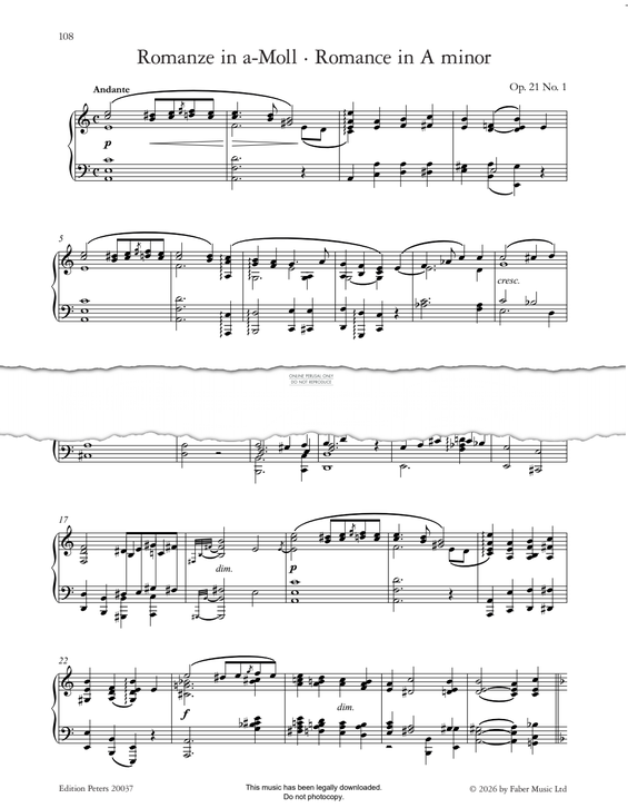 Produktgalerie: Seite 1 von 1 Romance in A minor, Op. 21 No. 1, Clara Schumann, Klavier