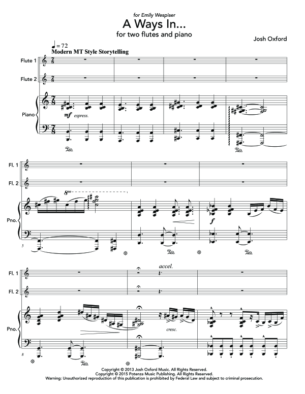 Produktgalerie: Seite 1 von 11 A Ways In..., , (Trio 2x Flöte und Klavier)