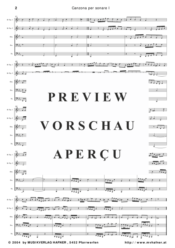 Produktgalerie: Seite 6 von 11 Canzona per sonare I, , (Blechbläser Quintett)