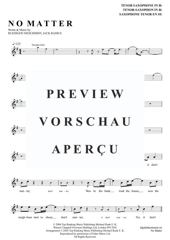 Produktgalerie: Seite 2 von 4 No Matter, Radics, Jack, Tenorsaxophon