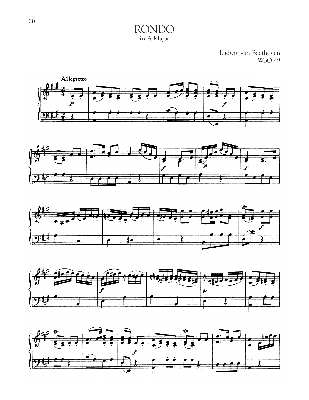 Product gallery: Page 1 of 1 Rondo, WoO 49, Ludwig Van Beethoven