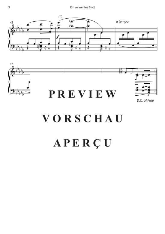 Produktgalerie: Seite 6 von 6 Ein verwehtes Blatt - Nr. 2 aus Auf verwachsenem Pfade , , Klavier Solo