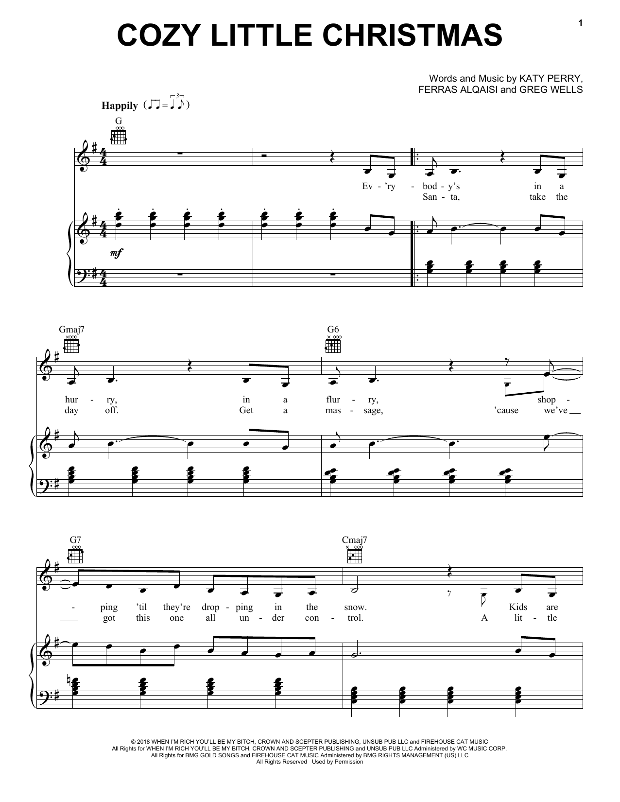 Produktgalerie: Seite 1 von 1 Cozy Little Christmas, Katy Perry, Gesang, Gitarre, Klavier