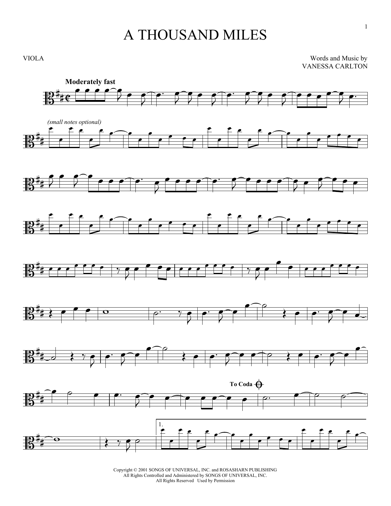Product gallery: Page 1 of 1 A Thousand Miles, Vanessa Carlton
