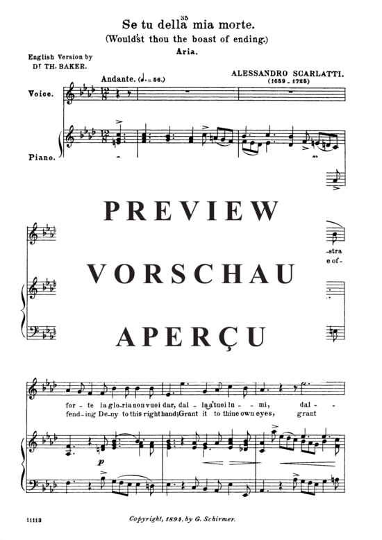 Product gallery: Page 2 of 5 Se tu della mia morte, Parisotti, Alessandro, Medium Voice and Piano