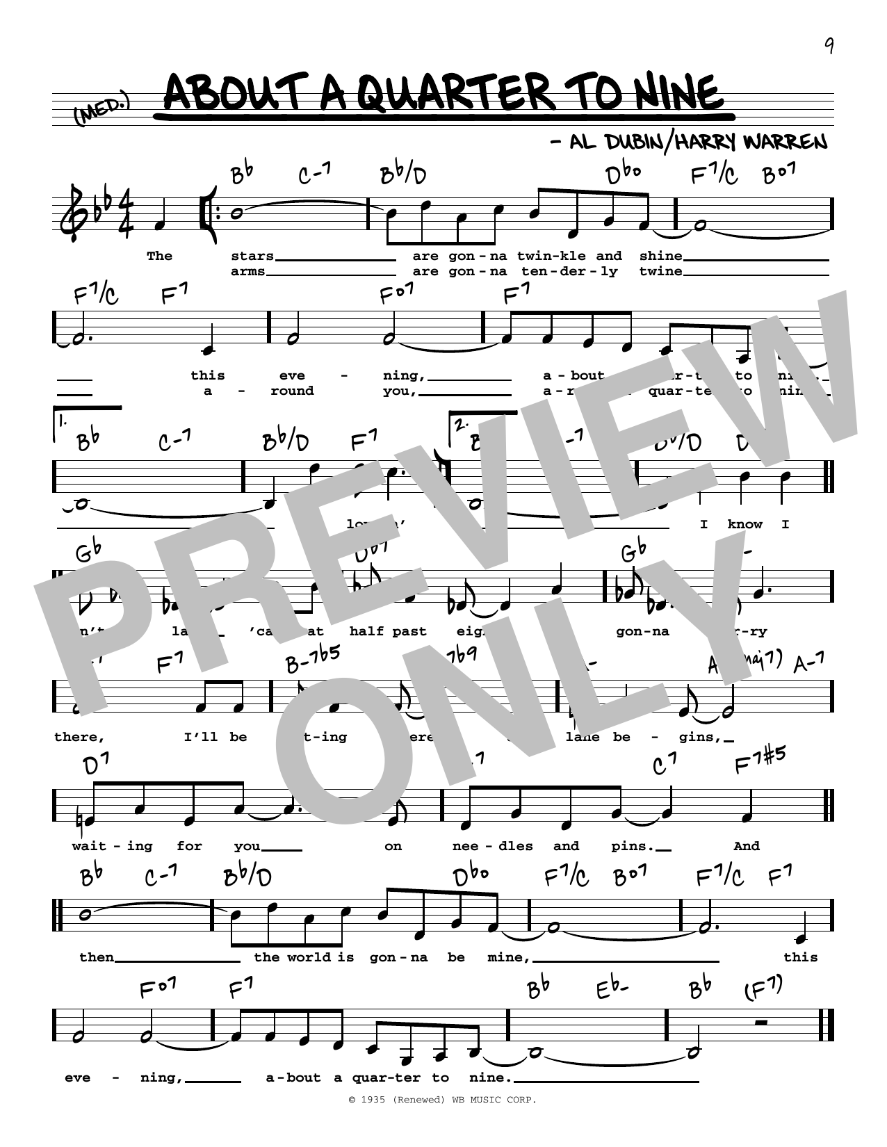 Produktbild zu: About A Quarter To Nine (Low Voice)