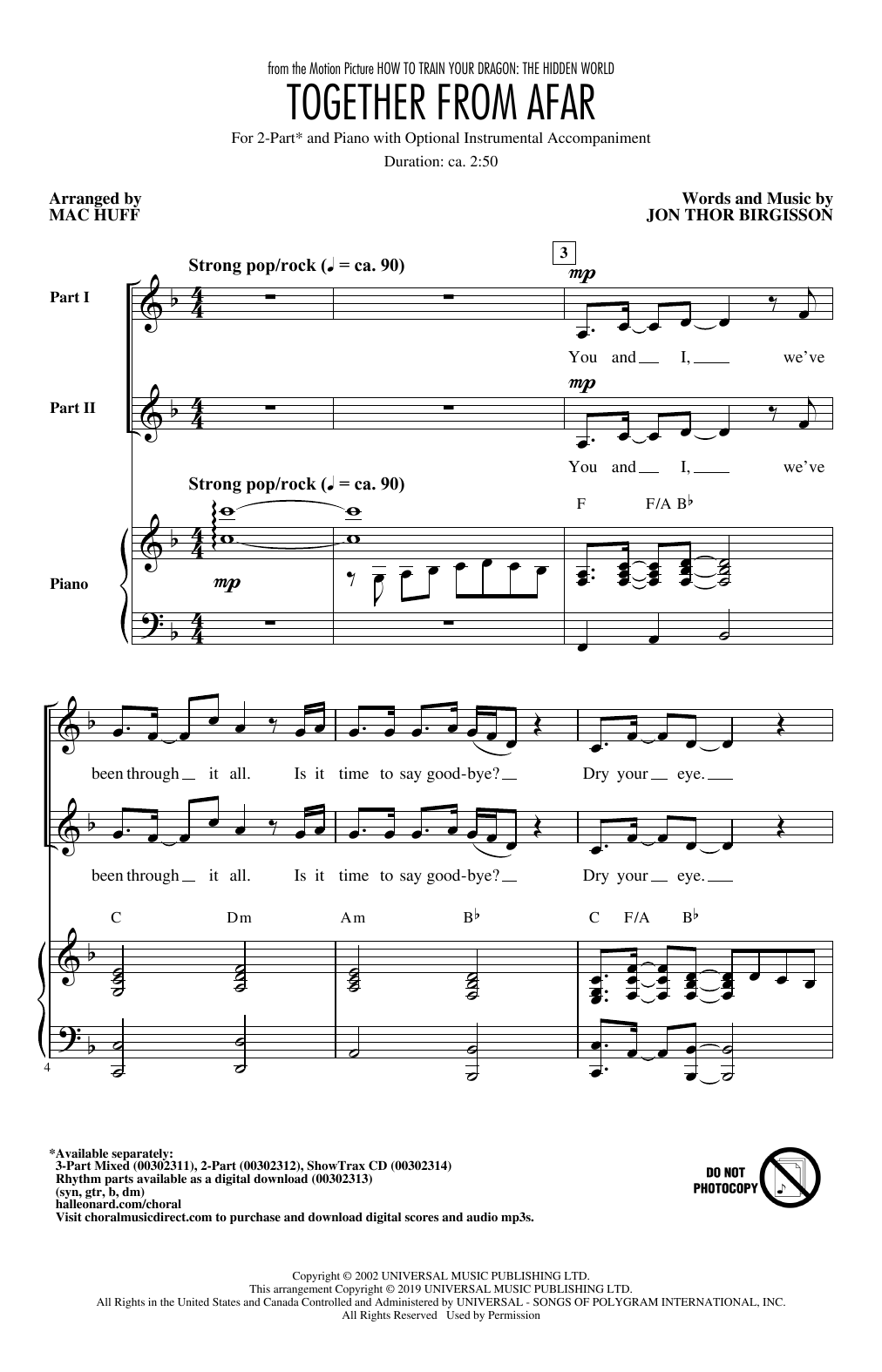 Produktbild zu: Together From Afar (arr. Mac Huff)