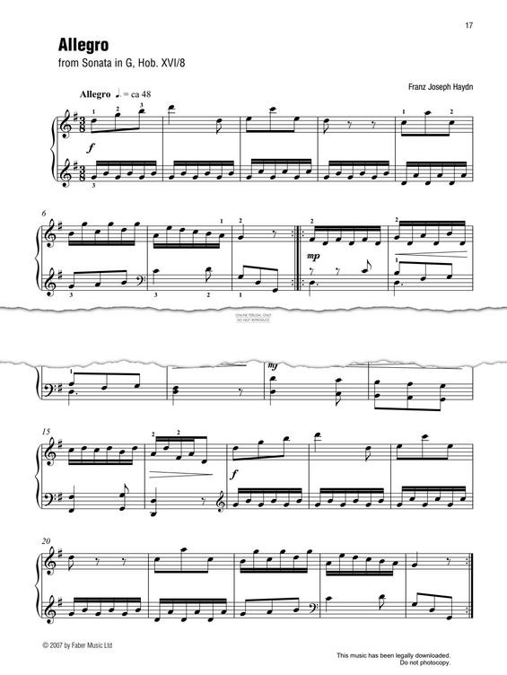 Produktgalerie: Seite 1 von 1 Allegro (from 'Sonata in G', Hob. XVI/8) (Best of Grade 2 Piano), Joseph Haydn, Klavier