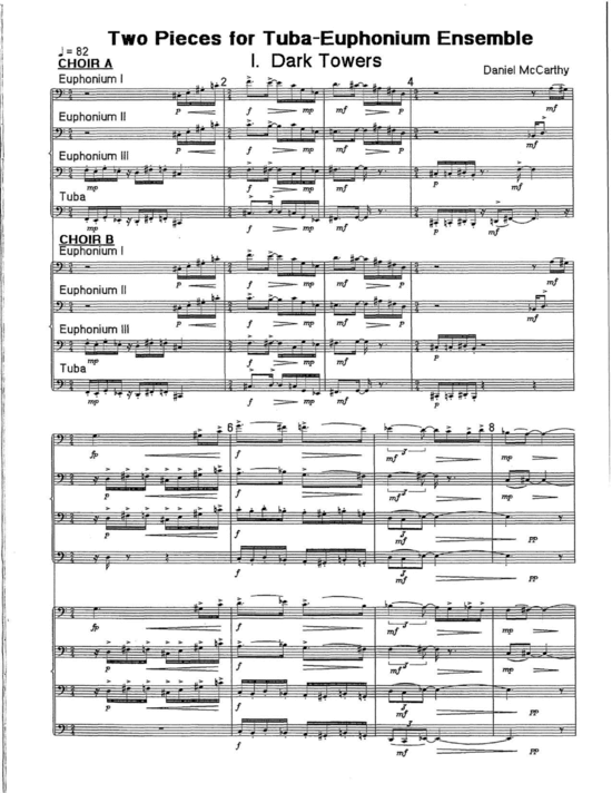 Produktbild zu: Two Pieces for Tuba/Euphonium Ensemble: Dark Towers, Wind and Wuthering Daniel Mccarthy