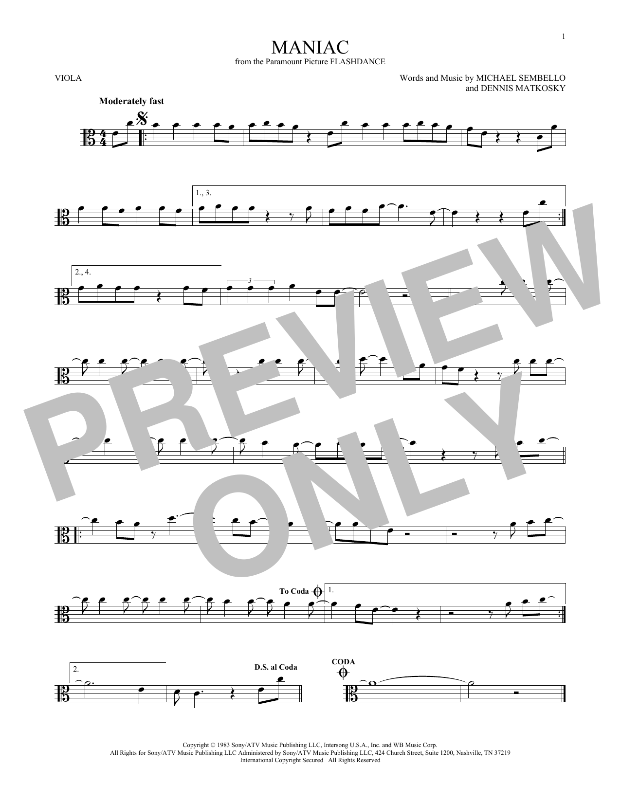 Product gallery: Page 1 of 1 Maniac, Michael Sembello