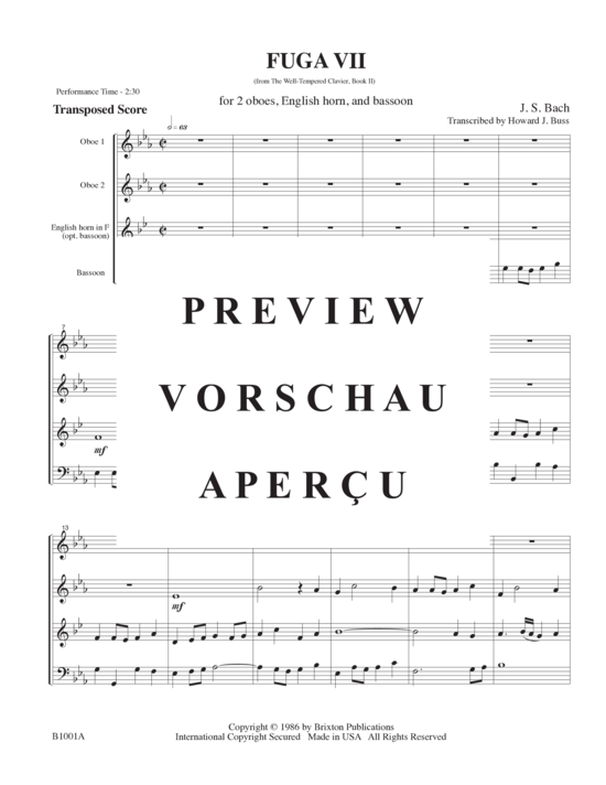 gallery: Fuga VII , , (2 Oboen, Englischhorn und Fagott)