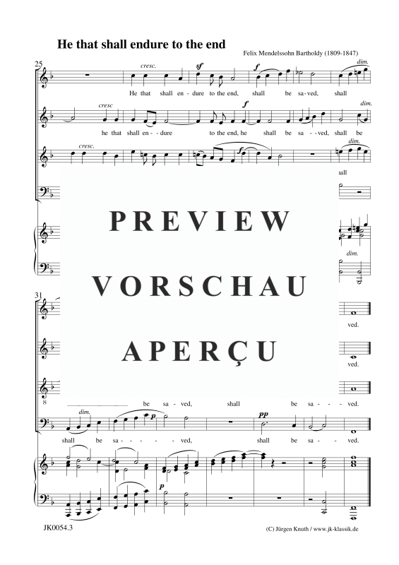 gallery: He that shall endure to the end, , Gemischter Chor + Orgel/Klavier