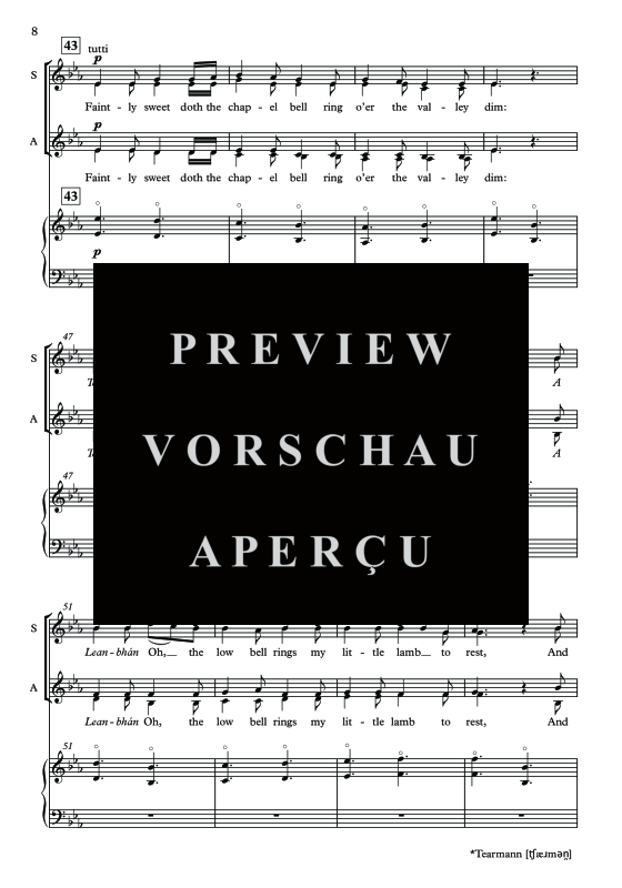 Produktgalerie: Seite 9 von 11 The Gartan Mother's Lullaby, , Gemischter Chor und Klavier/Harfe