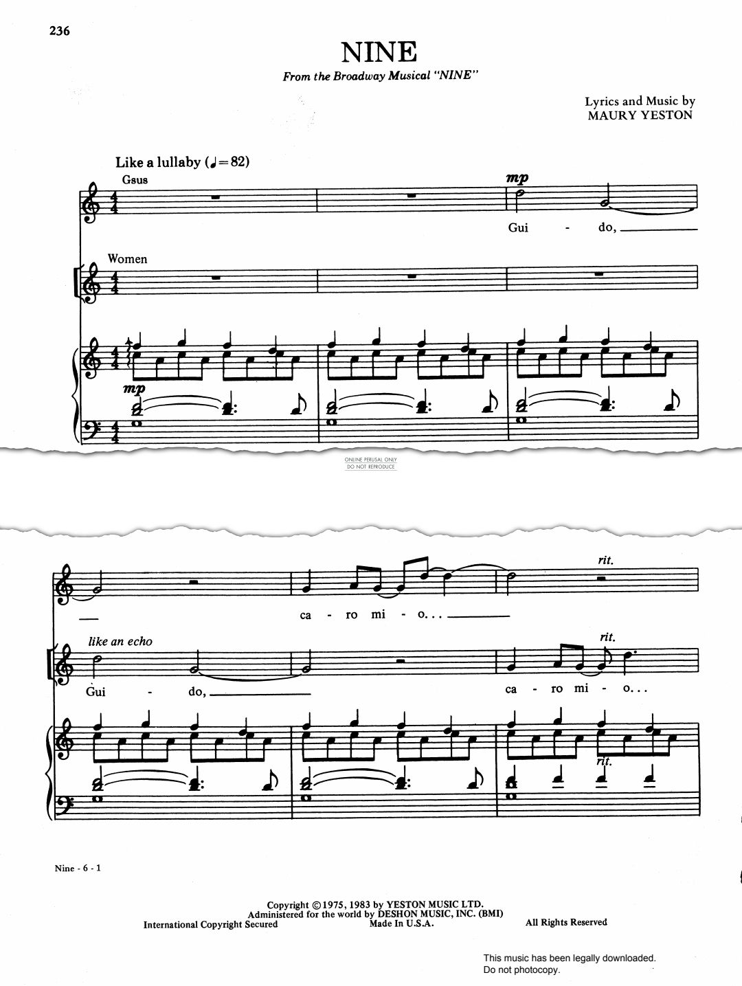 Product gallery: Page 1 of 1 Nine, Maury Yeston