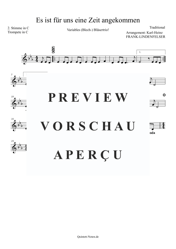 Product gallery: Page 11 of 11 Es ist für uns eine Zeit angekommen, , Brass Trio