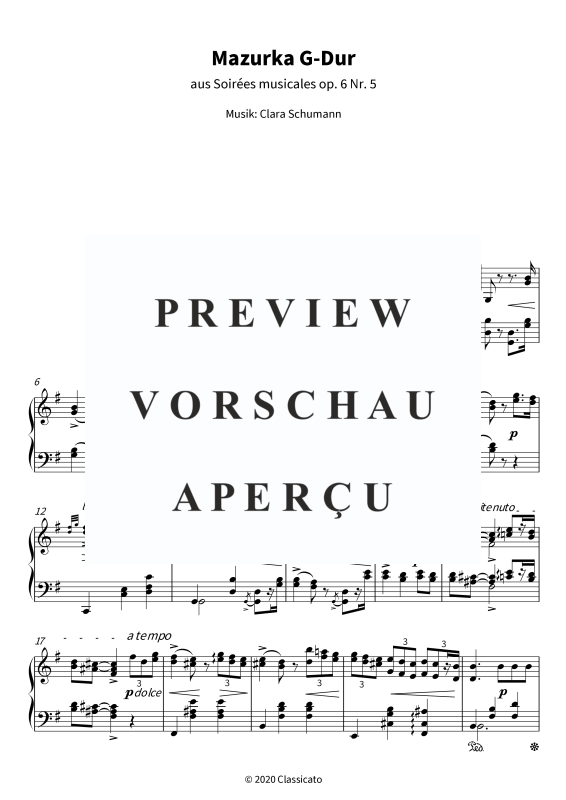 Product gallery: Page 5 of 7 Mazurka G-Dur - aus Soirées musicales op. 6 Nr. 5, , Solo Piano