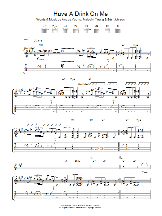Produktgalerie: Seite 1 von 1 Have A Drink On Me, AC/DC, Gitarre