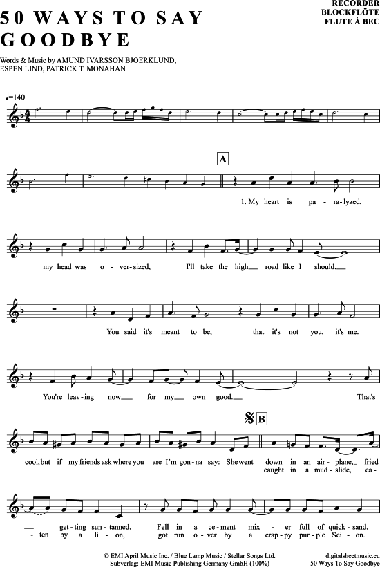 Product picture to: 50 Ways To Say Goodbye Train