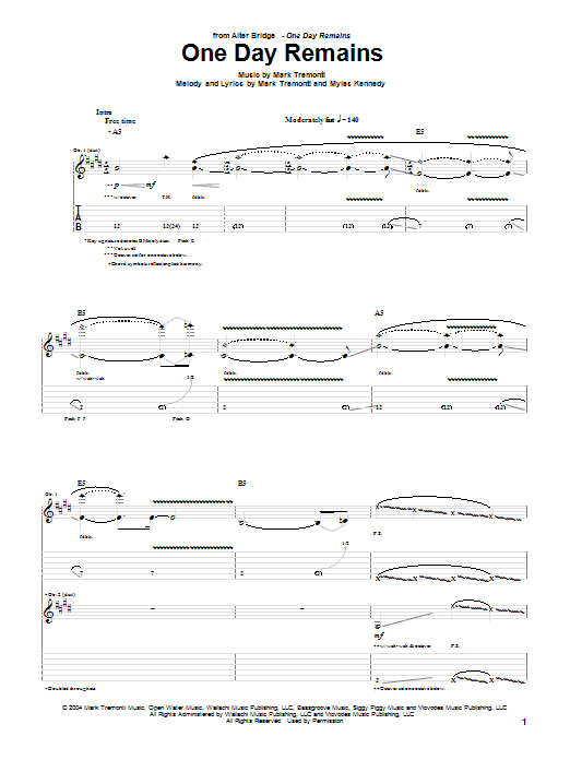 Produktgalerie: Seite 1 von 1 One Day Remains, Alter Bridge, Gitarre