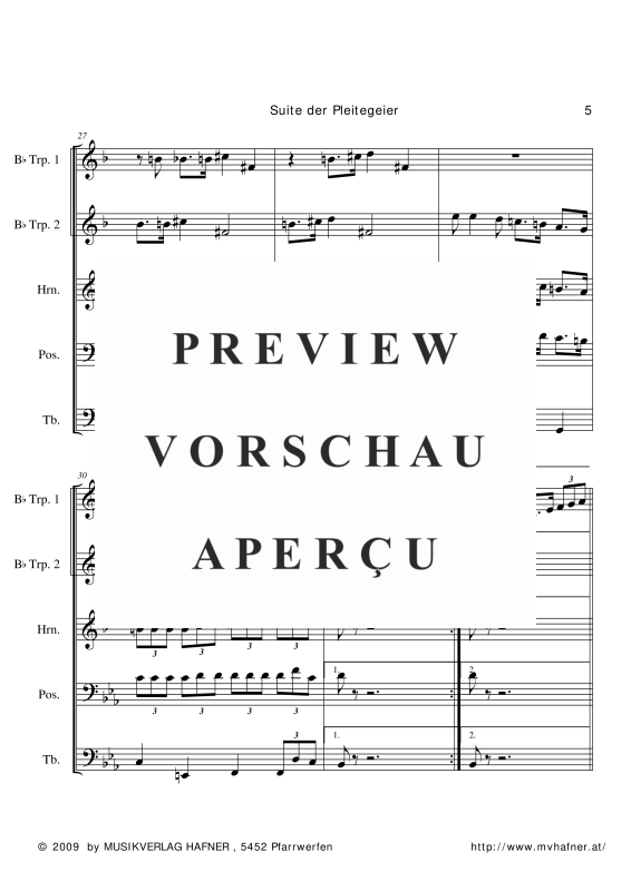 Produktgalerie: Seite 10 von 11 Suite der Pleitegeier, , (Blechbläser Quintett)