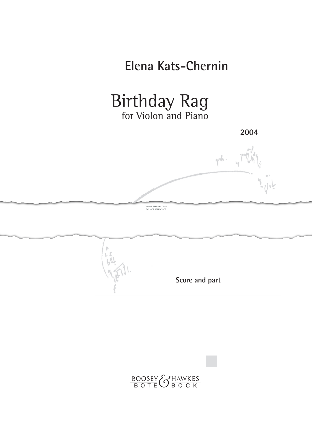 Produktgalerie: Seite 1 von 1 Birthday Rag, Elena Kats-Chernin, Klavier, Violine
