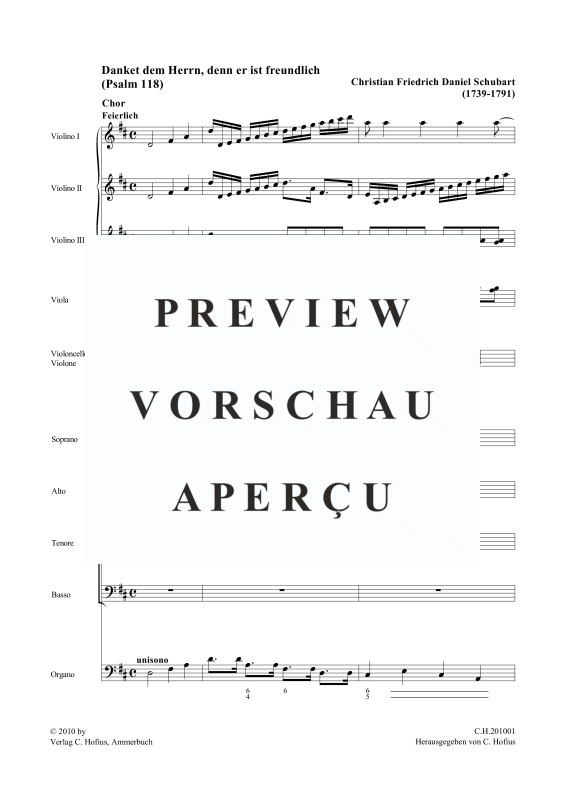 gallery: Danket dem Herrn (Psalm 118), , Gemischtes Ensemble SATB, Streicher Quartett, Violone und BC