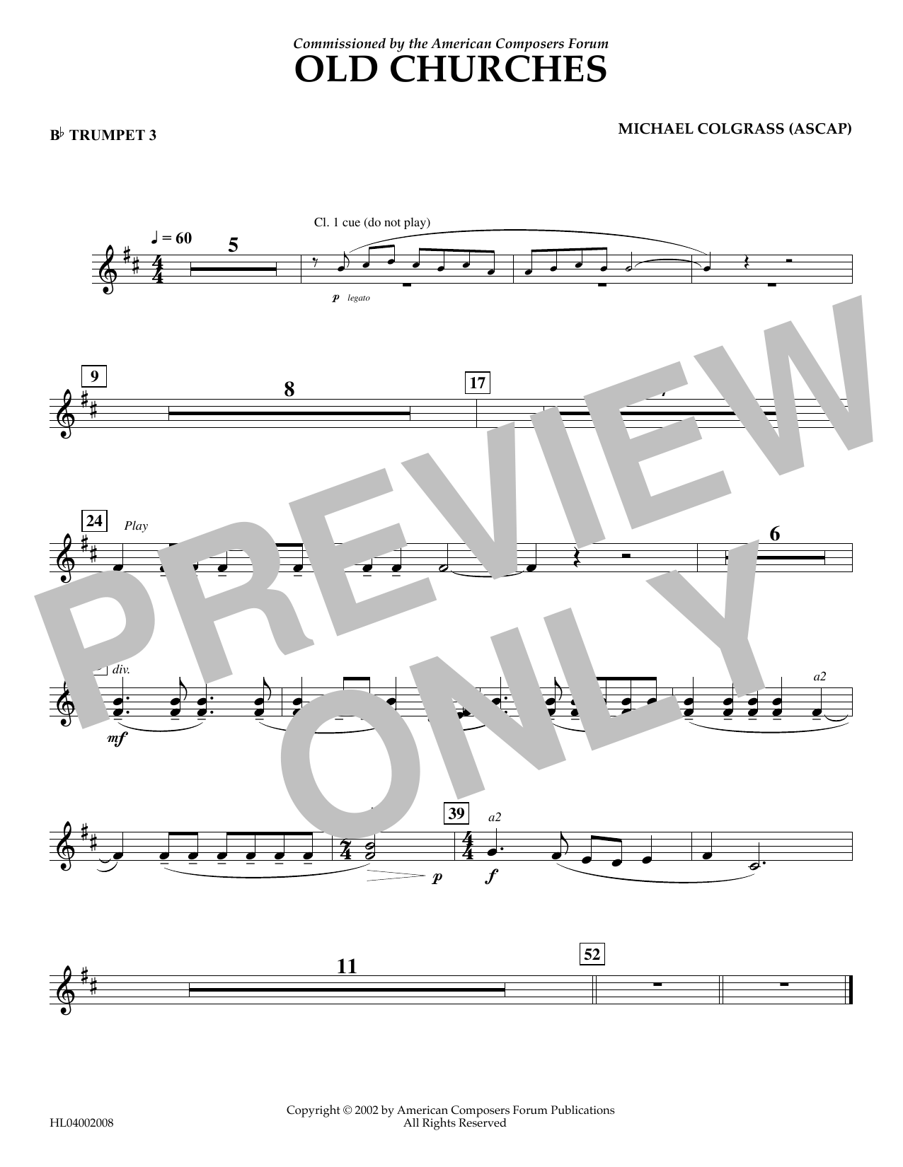 Produktbild zu: Old Churches - Bb Trumpet 3