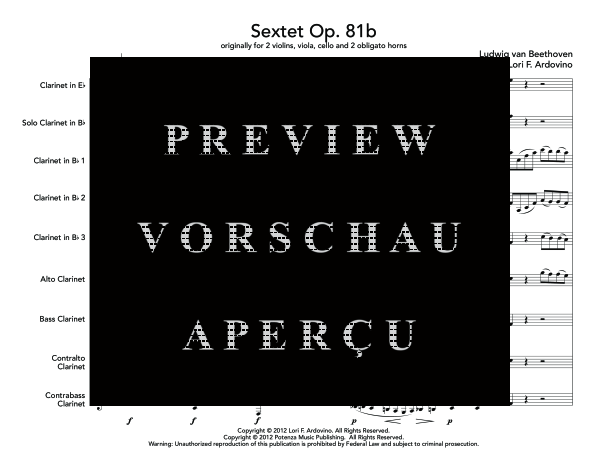 Produktgalerie: Seite 5 von 11 Sextet, Op. 81b, , (Klarinettenchor)
