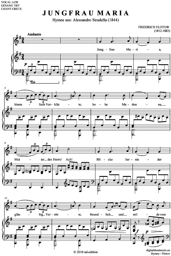 Product picture to: Jungfrau Maria (Hymne) Friedrich von Flotow (1812-1883)