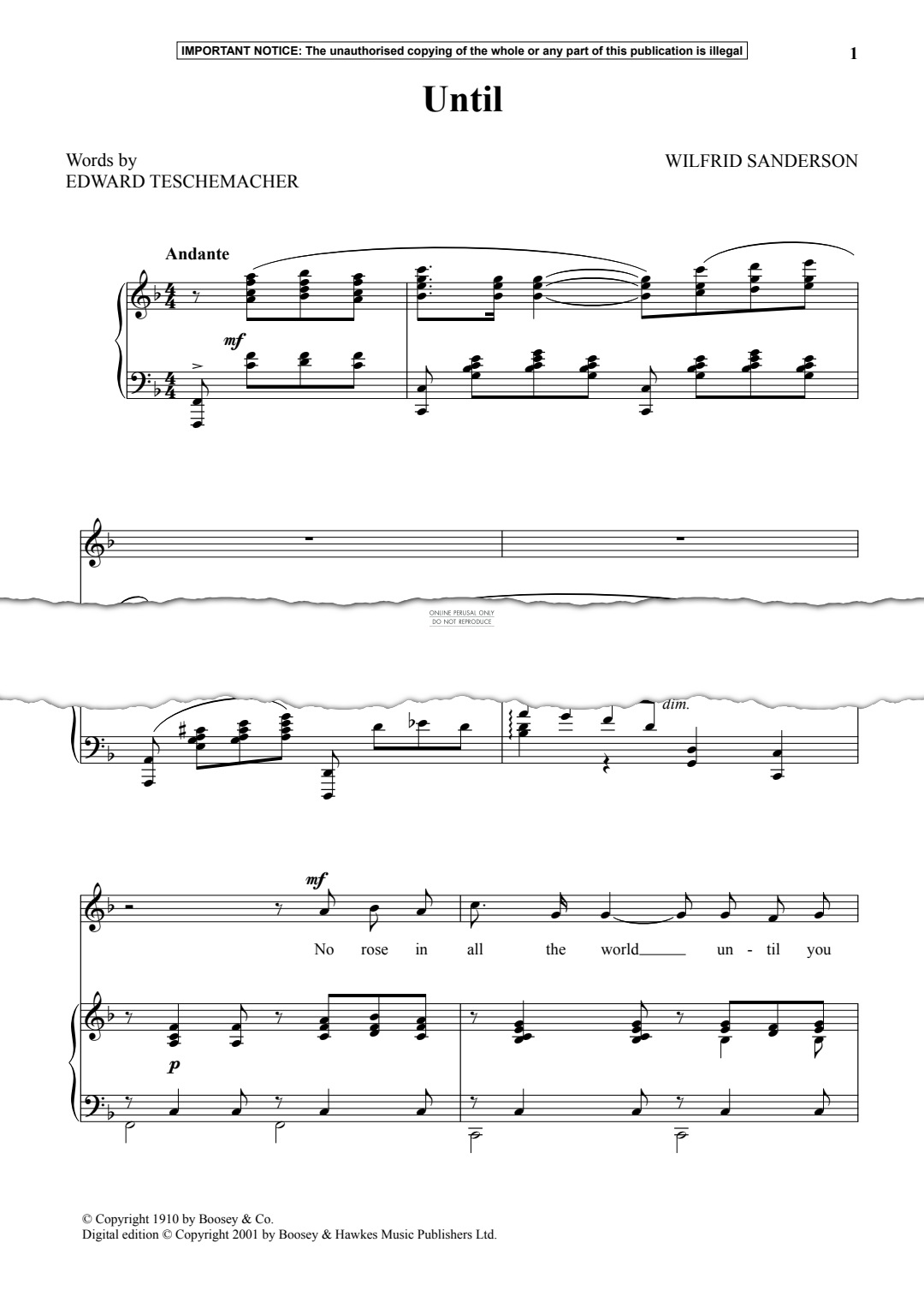 Produktgalerie: Seite 1 von 1 Until, Wilfrid Sanderson, Gesang, Klavier