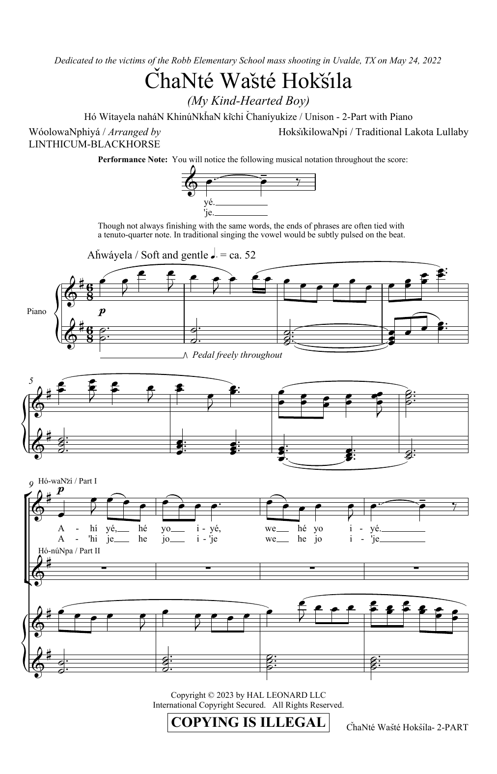 Produktbild zu: Chante Waste Hoksila (My Kind-Hearted Boy) (arr. Linthicum-Blackhorse)