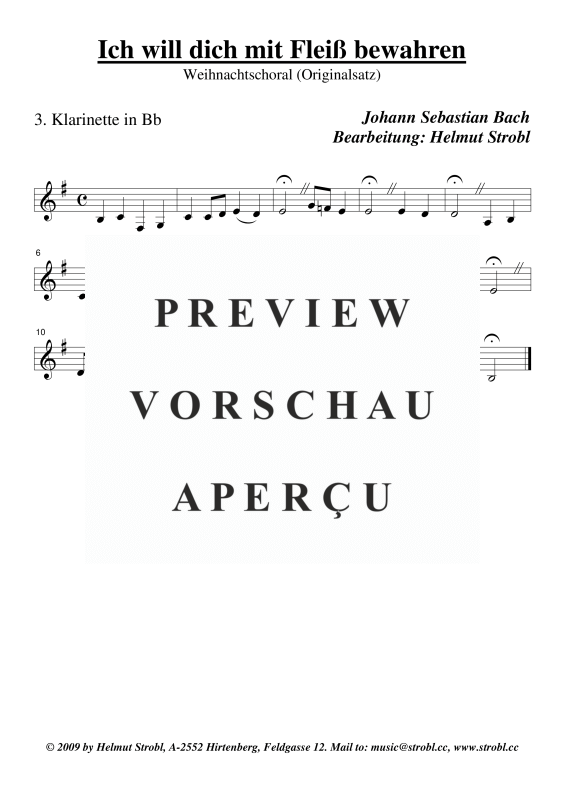 gallery: Ich will dich mit Fleiß bewahren, , Klarinettenquartett