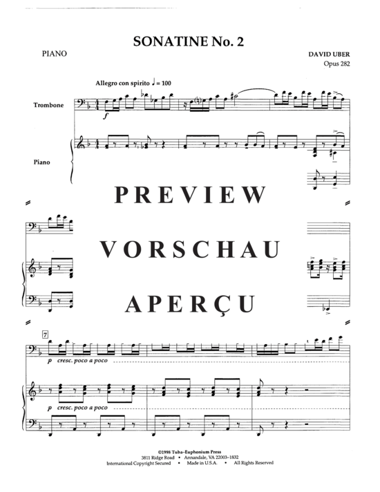 Product gallery: Page 4 of 21 Sonatine No 2 , , (trombone/euphonium or tuba + piano)