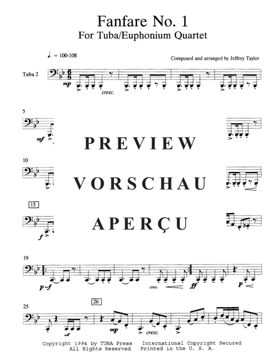 Product gallery: Page 12 of 13 Fanfare No. 1 , , (Tuba Quartett EETT)