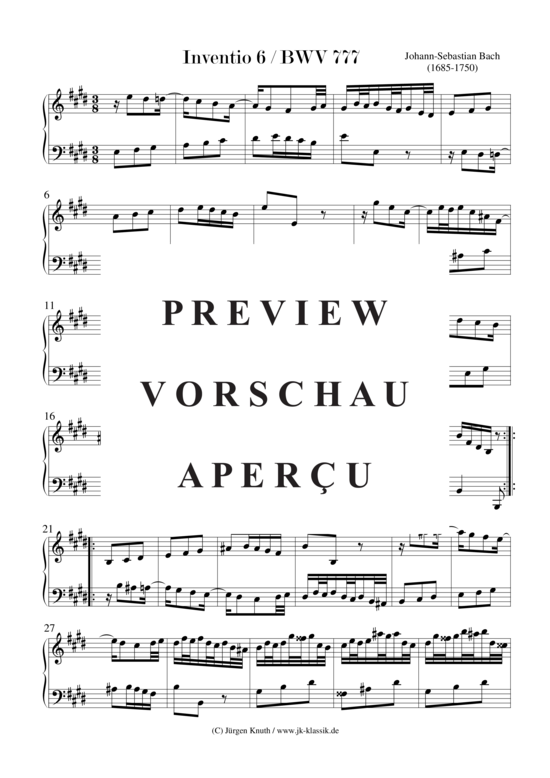 gallery: 15 zweistimmige Inventionen BWV 772-786 , , (Klavier/Cembalo/Orgel Solo)