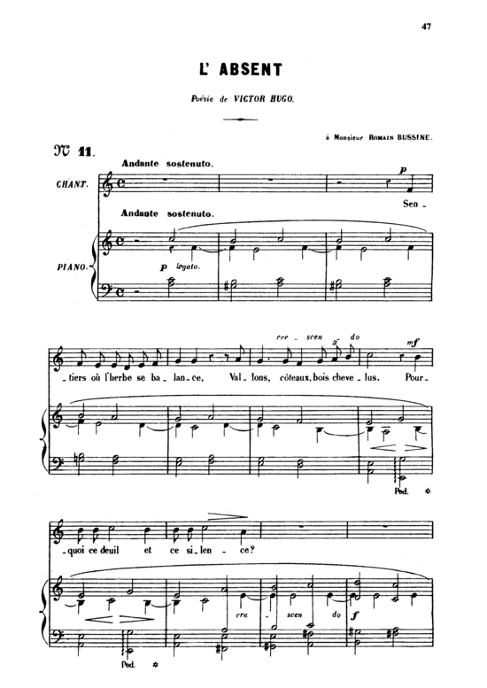 Product picture to: L'absent Op.5 No.3Gabriel Fauré