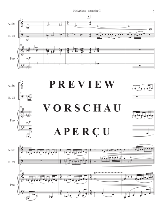 Product gallery: Page 9 of 21 Visitations from the Dark , , (alto saxophone, bass clarinet and piano)