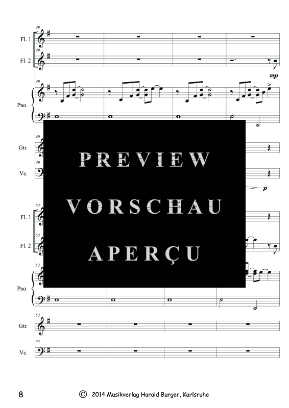 Product gallery: Page 11 of 11 Nostalgia (Partitur), , Mixed ensemble 2 flutes, piano, guitar and cello