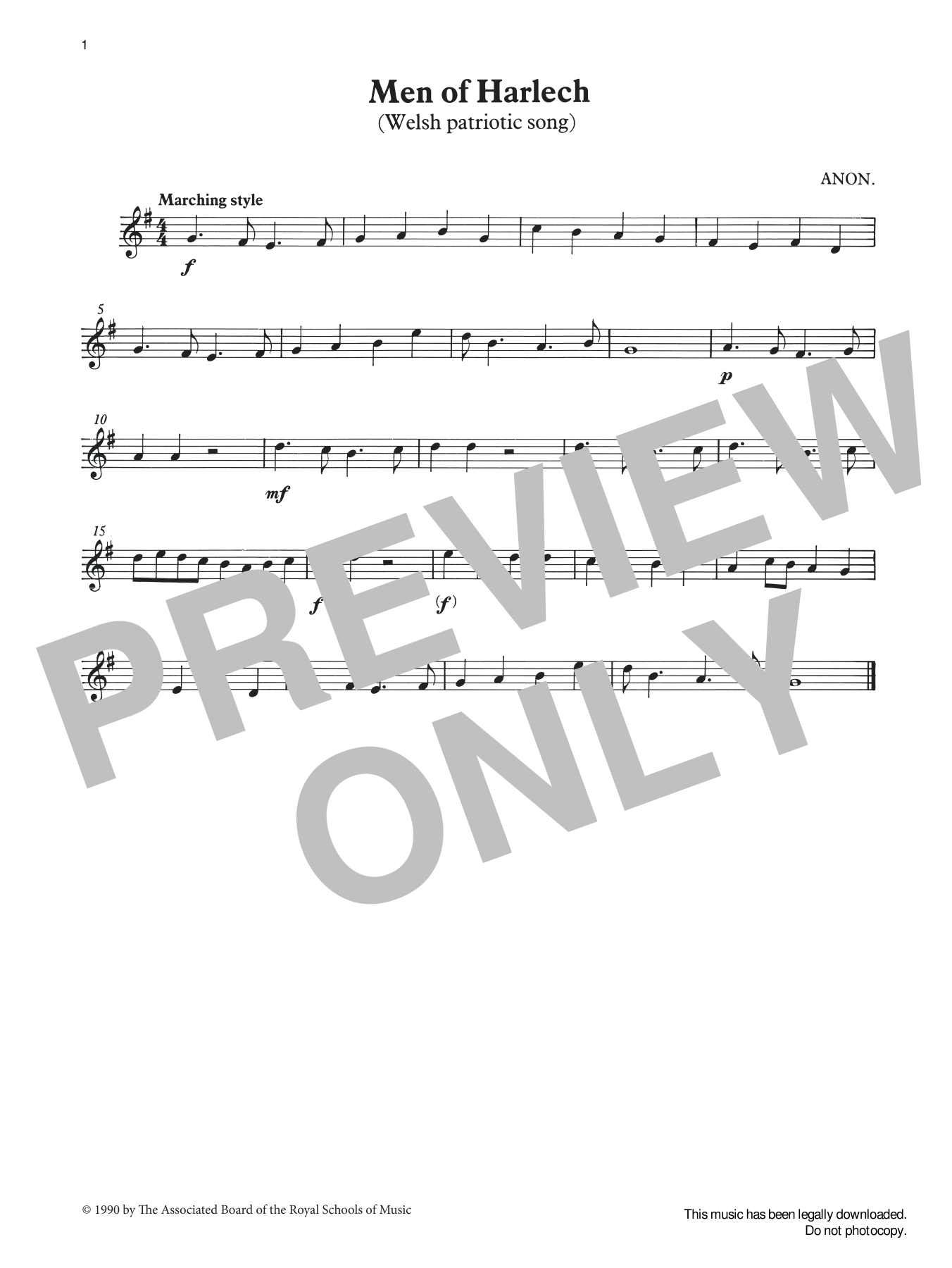 Produktgalerie: Seite 1 von 1 Men of Harlech (score & part) from Graded Music for Tuned Percussion, Book I, Trad. Welsh, Percussion