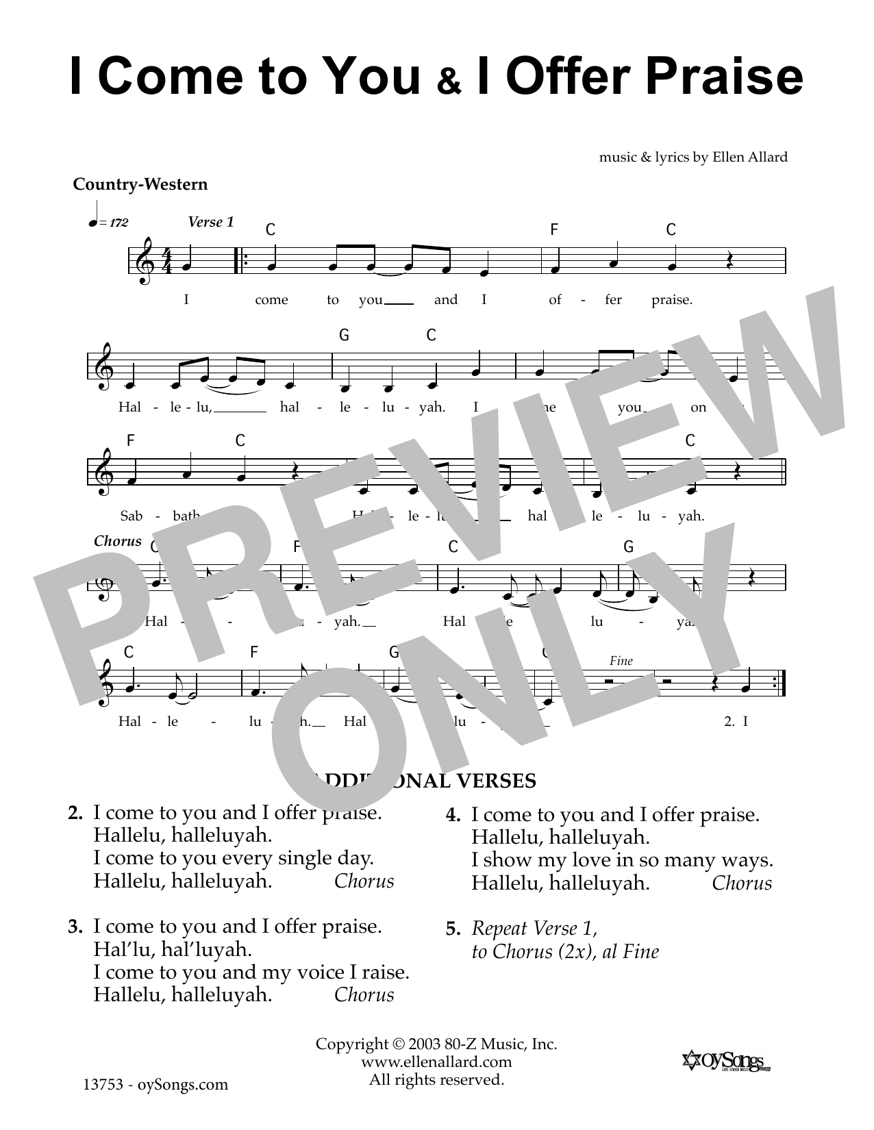 Produktgalerie: Seite 1 von 1 I Come To You Offer Praise, Ellen Allard, Melodieinstrument