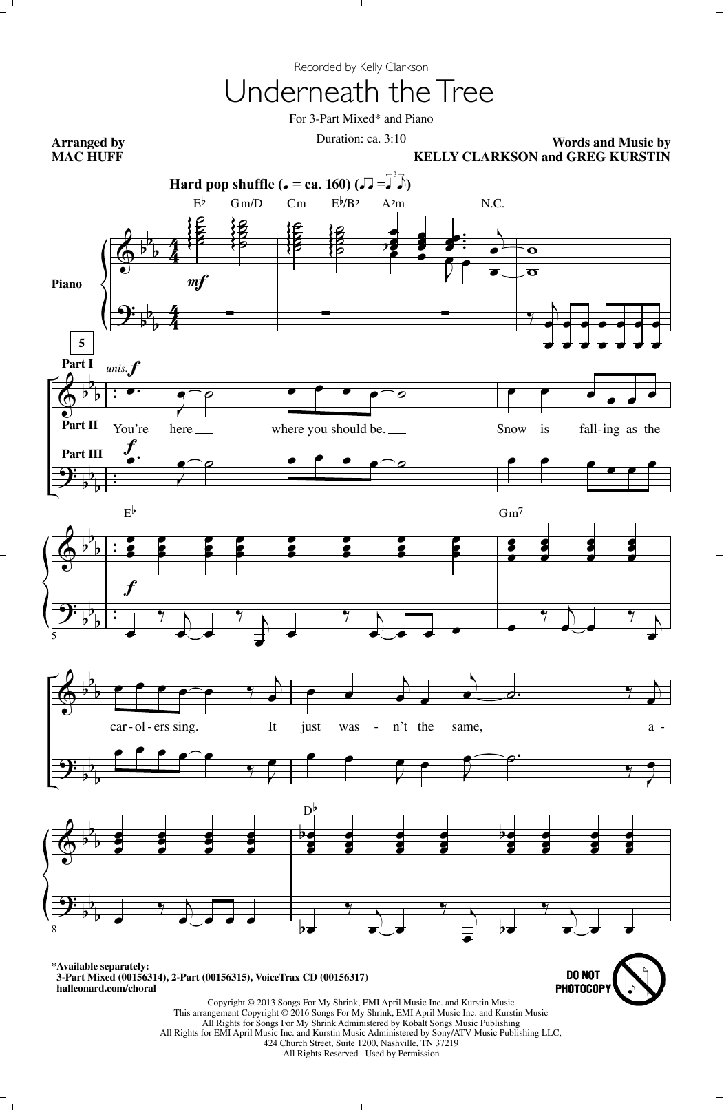 Produktbild zu: Underneath The Tree (arr. Mac Huff)