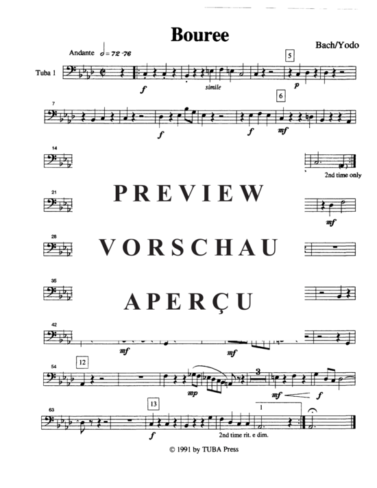 Product gallery: Page 17 of 19 Sarabande and Bouree , , (Tuba Quartett EETT)