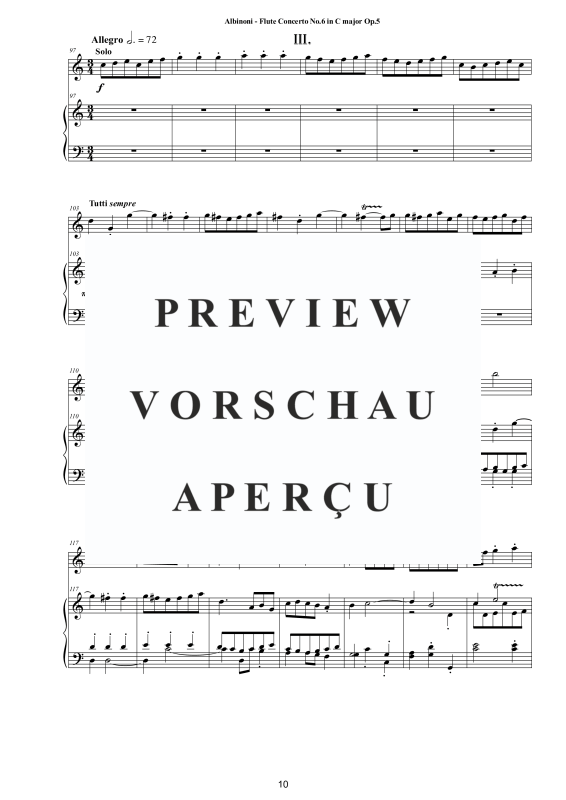 Product gallery: Page 11 of 11 Flute Concerto No.6 in C-Dur Op.5, , Flute and Piano/Harpsichord