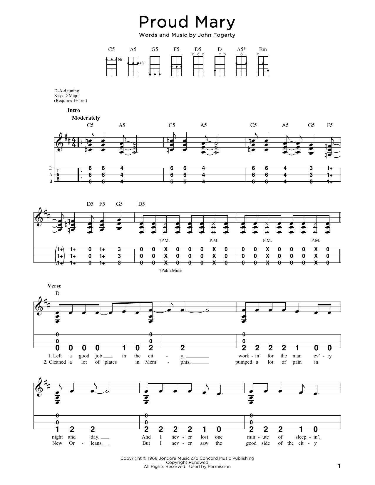 Produktgalerie: Seite 1 von 1 Proud Mary (arr. Steven B. Eulberg), Creedence Clearwater Revival, Laute